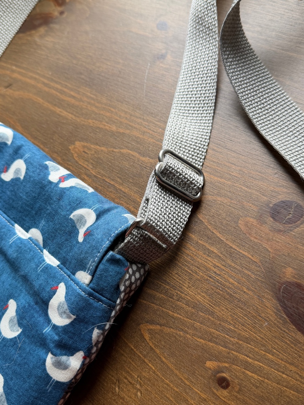 Blue Seagull Print Crossbody Bag with Blue Faux Leather bottom - Picture 7 of 7